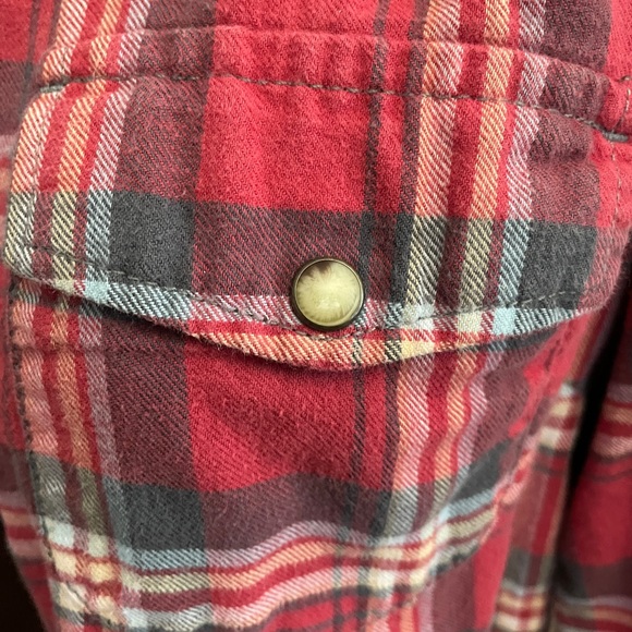 JACHS GIRLFRIEND Bea SNAP Button Western Plaid FLANNEL Shirt Small - Picture 7 of 11